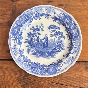 Spode Blue and White Scenic Dinner Plate